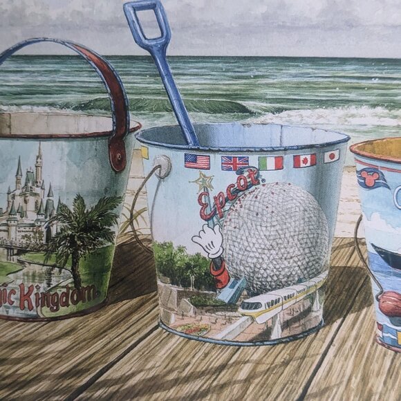 Disney David Doss 11x14 Print "Summer Magic" Beach Sand Buckets 2005 art PP-408 - Picture 4 of 4
